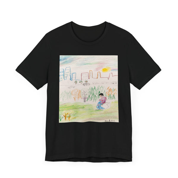 "Ma-Nee Thinking About the Offering City" by Elder Ma-Nee Chacaby - All-Genders T-shirt