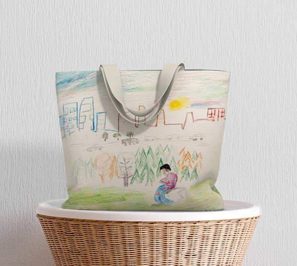"Ma-Nee Thinking About the Offering City" by Elder Ma-Nee Chacaby - Market Tote Bag