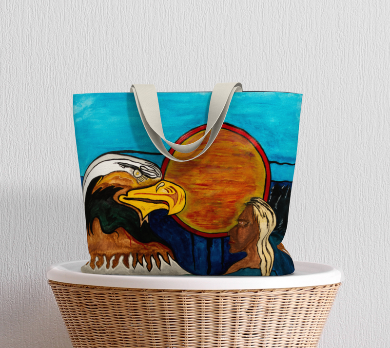 "Spirit of the Storm Eagle" by Elder Ma-Nee Chacaby - Market Tote Bag