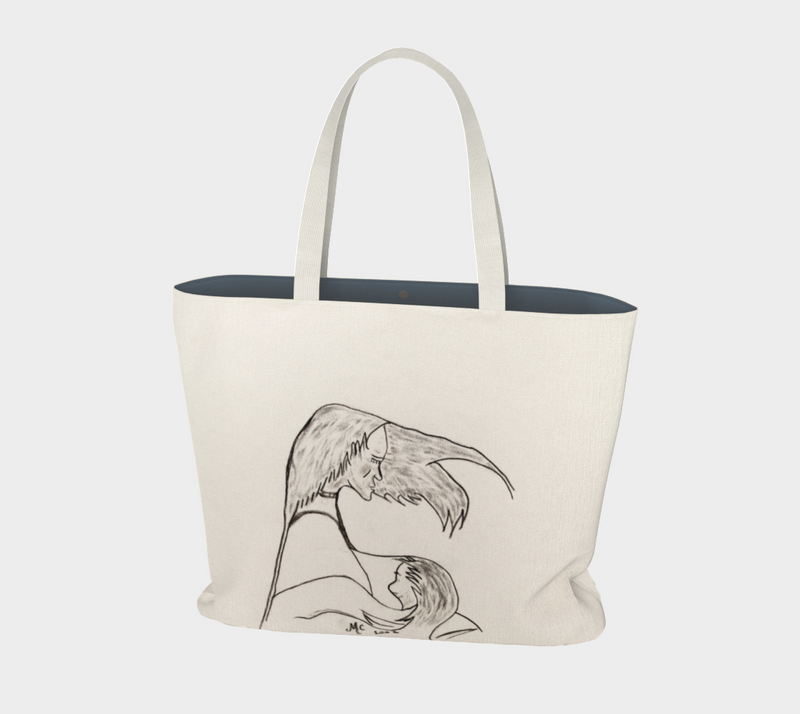 "Woman and Child Together" by Elder Ma-Nee Chacaby - Market Tote Bag