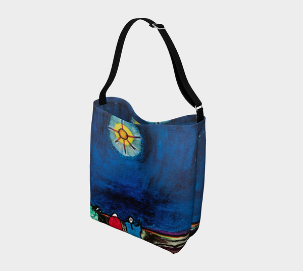 "Three Sisters Travelling" by Elder Ma-Nee Chacaby - Stretchy Tote Bag