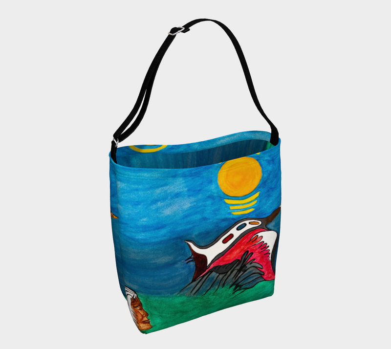 "Ma-Nee's Goose 8th Teaching is Forgiveness" by Elder Ma-Nee Chacaby - Stretchy Tote Bag
