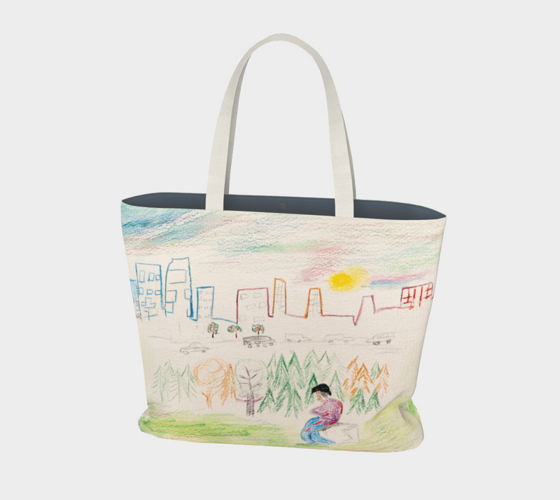 "Ma-Nee Thinking About the Offering City" by Elder Ma-Nee Chacaby - Market Tote Bag