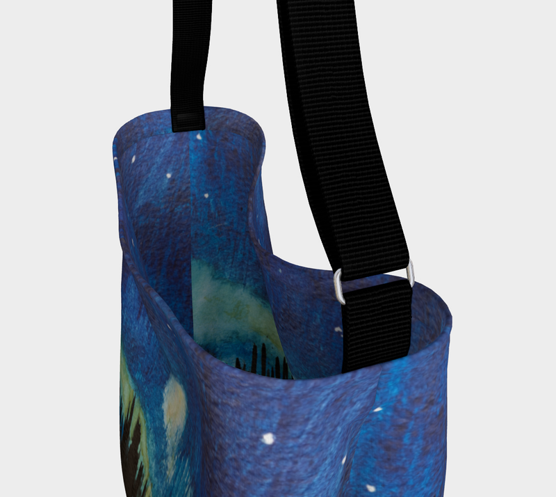 "Dancers in Northern Lights" by Elder Ma-Nee Chacaby - Stretchy Tote Bag