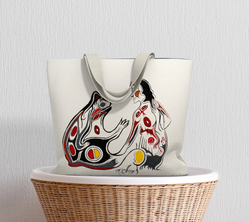 "The Talking Spirit Bear" by Elder Ma-Nee Chacaby - Market Tote Bag