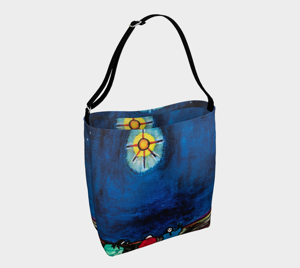 "Three Sisters Travelling" by Elder Ma-Nee Chacaby - Stretchy Tote Bag