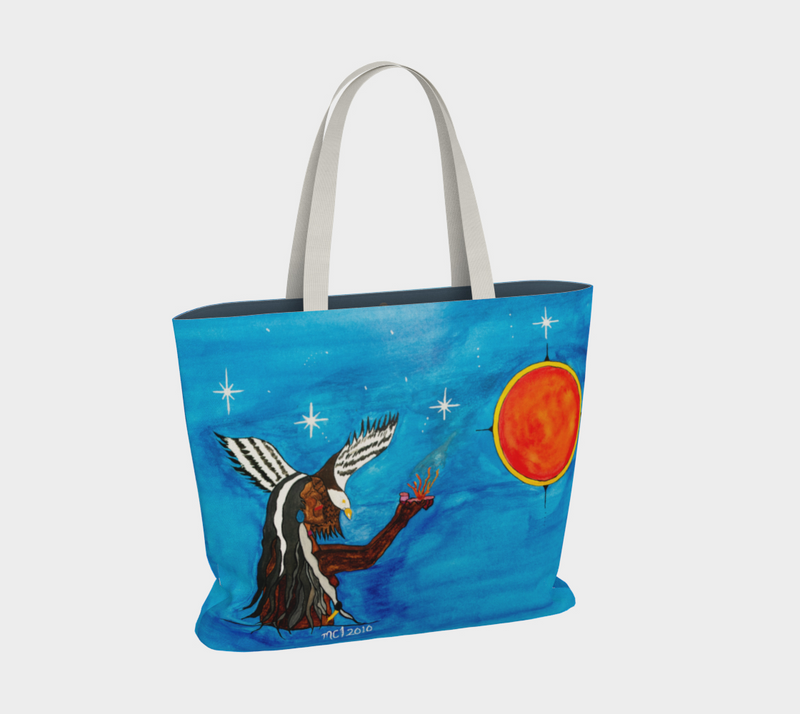 "The Night Offering - Miigaawey Dibigahn" by Elder Ma-Nee Chacaby - Market Tote Bag