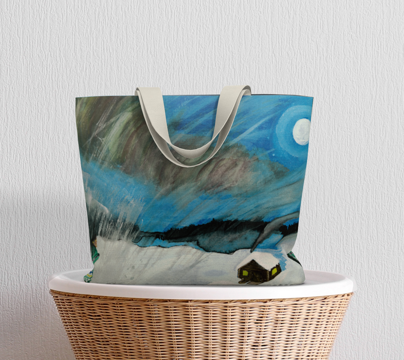 "Kokum Watching Ma-Nee in Cabin" by Elder Ma-Nee Chacaby - Market Tote Bag