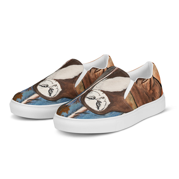 "Messenger of Teepee" by Elder Ma-Nee Chacaby - Men’s Slip-on Shoes