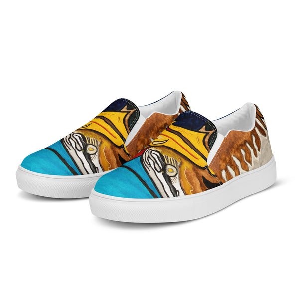 "Spirit of The Storm Eagle" by Elder Ma-Nee Chacaby - Men’s Slip-on Shoes