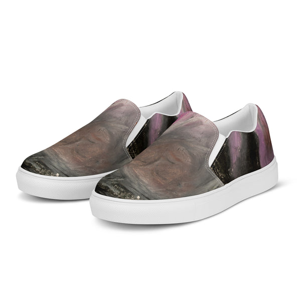 "Ghost of Ma-Nee Coming Out" by Elder Ma-Nee Chacaby - Men’s Slip-On Shoes