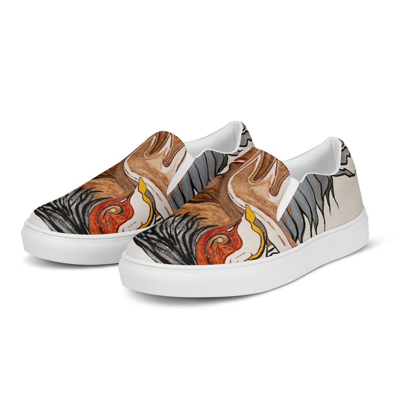 "Windigo Spirit in My Mind" by Elder Ma-Nee Chacaby - Men’s Slip-on Shoes