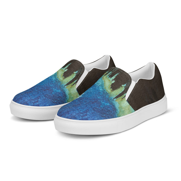 "Dancers in Northern Lights" by Elder Ma-Nee Chacaby - Men’s Slip-On Shoes