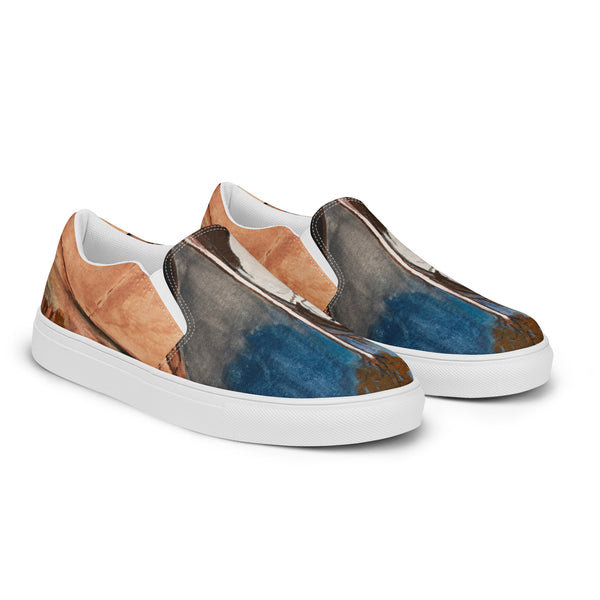 "Messenger of Teepee" by Elder Ma-Nee Chacaby - Men’s Slip-on Shoes