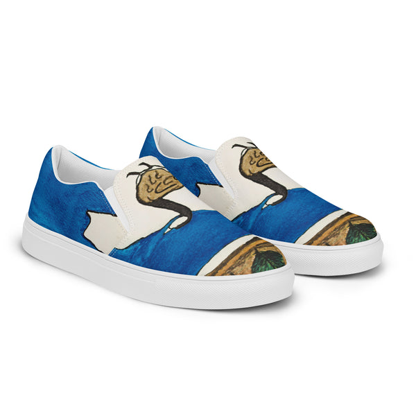 "Spirit Birds Coming Home" by Elder Ma-Nee Chacaby - Men’s Slip-on Shoes