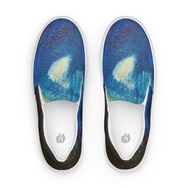 "Dancers in Northern Lights" by Elder Ma-Nee Chacaby - Women’s Slip-On Shoes