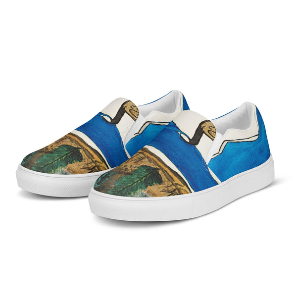 "Spirit Birds Coming Home" by Elder Ma-Nee Chacaby - Women’s Slip-On Shoes