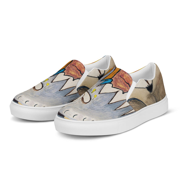 "Weeping Bird Letting Go" by Elder Ma-Nee Chacaby - Women’s Slip-On Shoes