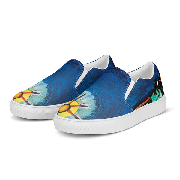 "Three Sisters Travelling" by Elder Ma-Nee Chacaby - Women’s Slip-On Shoes