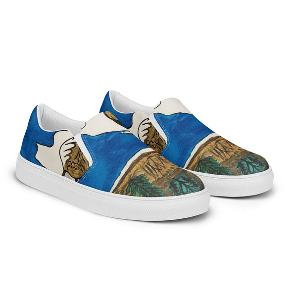 "Spirit Birds Coming Home" by Elder Ma-Nee Chacaby - Women’s Slip-On Shoes