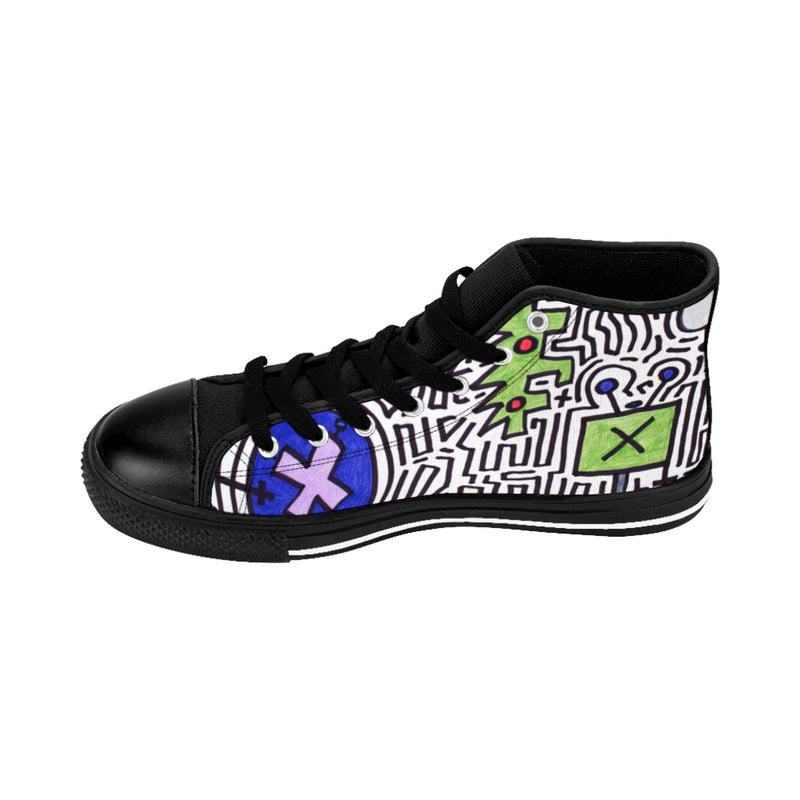 "Messages" by Edward K. Weatherly - Men's High-Top Sneakers