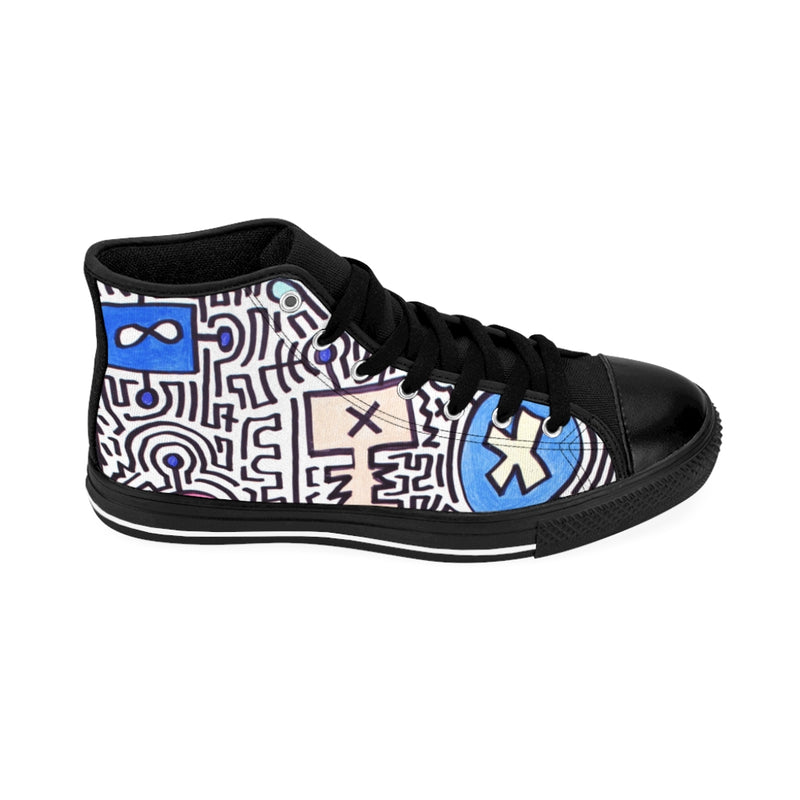 "Messages" by Edward K. Weatherly - Men's High-Top Sneakers