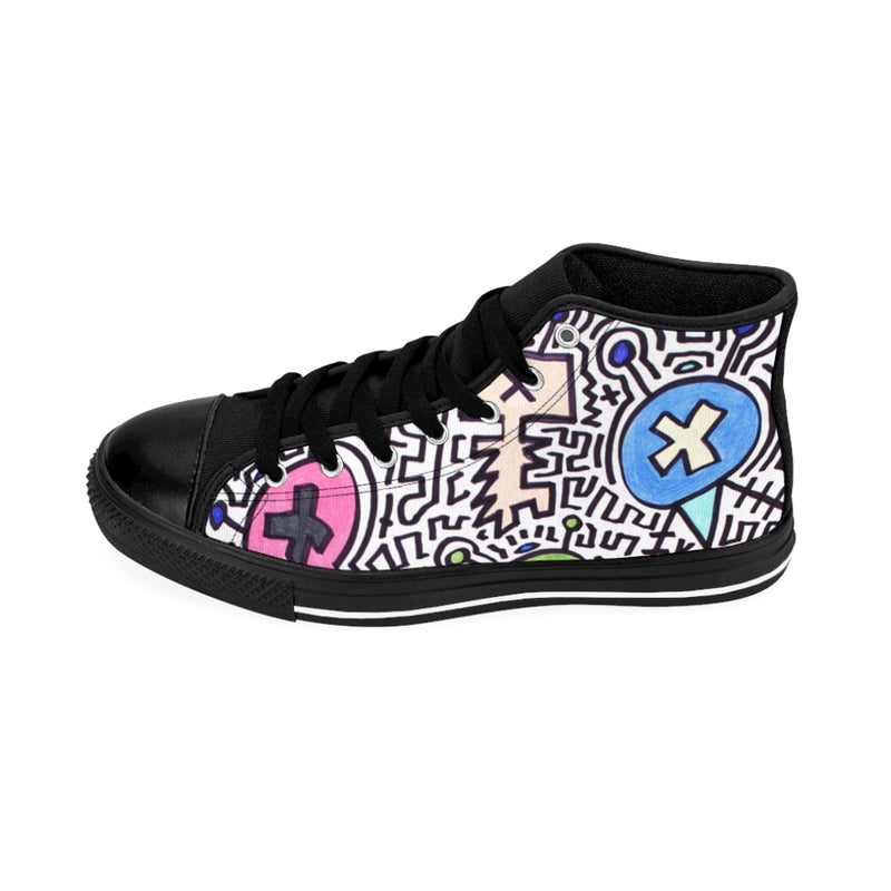 "Messages" by Edward K. Weatherly - Men's High-Top Sneakers