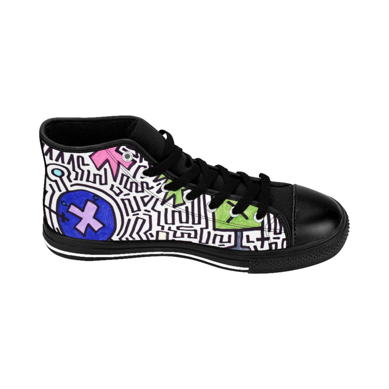 "Messages" by Edward K. Weatherly - Men's High-Top Sneakers