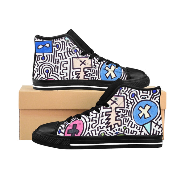 "Messages" by Edward K. Weatherly - Women's High-Top Sneakers